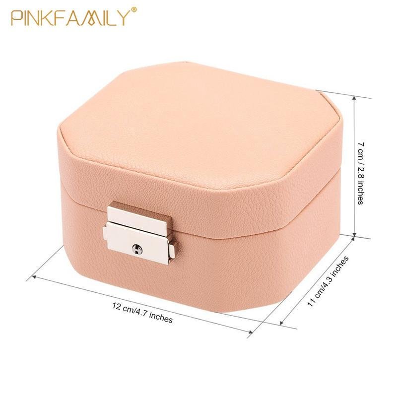 Hot Sales Faux Leather Case Travel Organizer Jewelry Box with Mirror and lock 4