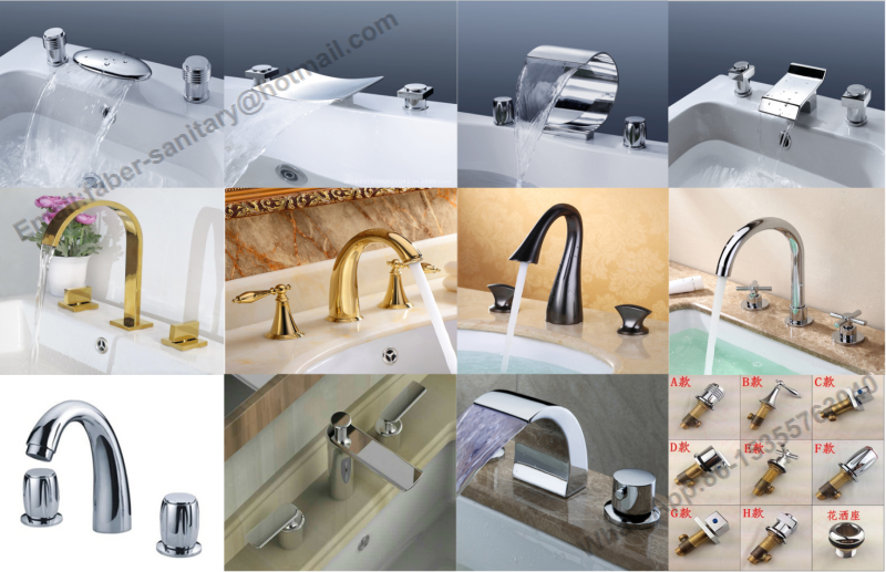 Bathroom Hot and Cold Wall Mounted Brass Tap Concealed Basin Faucet 