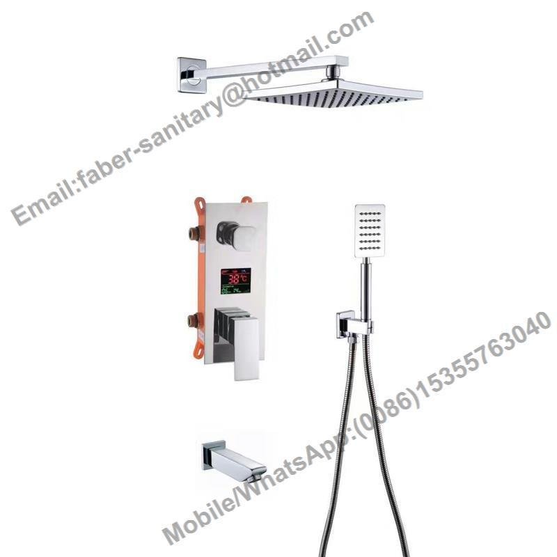 High quality in wall shower mixer with digital display 2