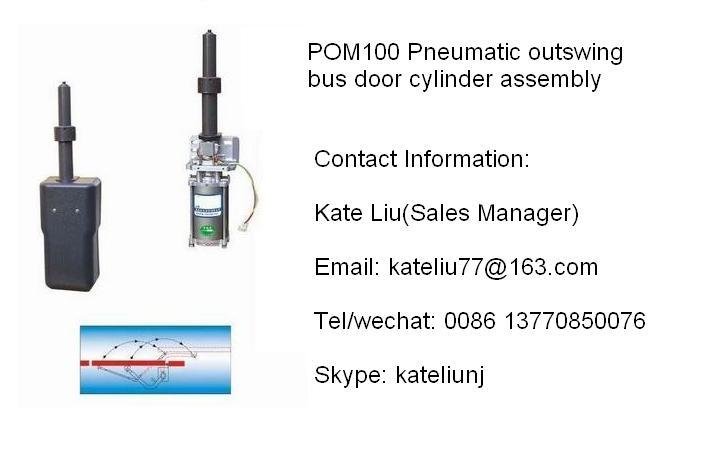 Pneumatic outswing bus door cylinder for intercity bus and tour bus