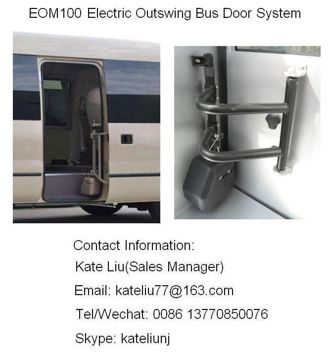 Electric outswing bus door system for shuttle bus,commercial vehicle