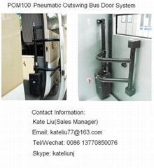 Pneumatic outswing bus door system for tour bus and intercity bus