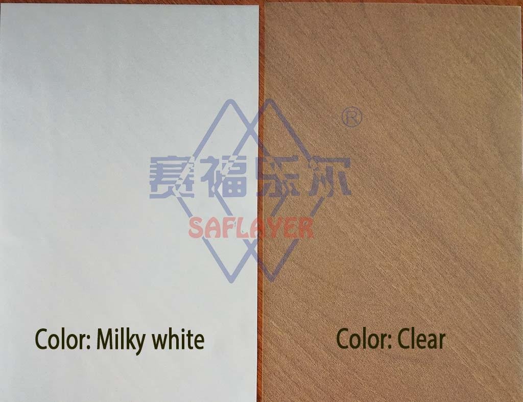 0.38mm milky white color decorative pvb film