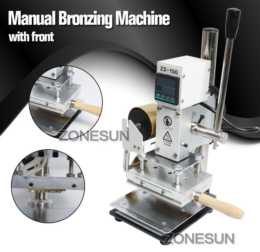 ZONESUN Hot Foil Stamping Machine Manual Bronzing Machine for PVC Card leather a
