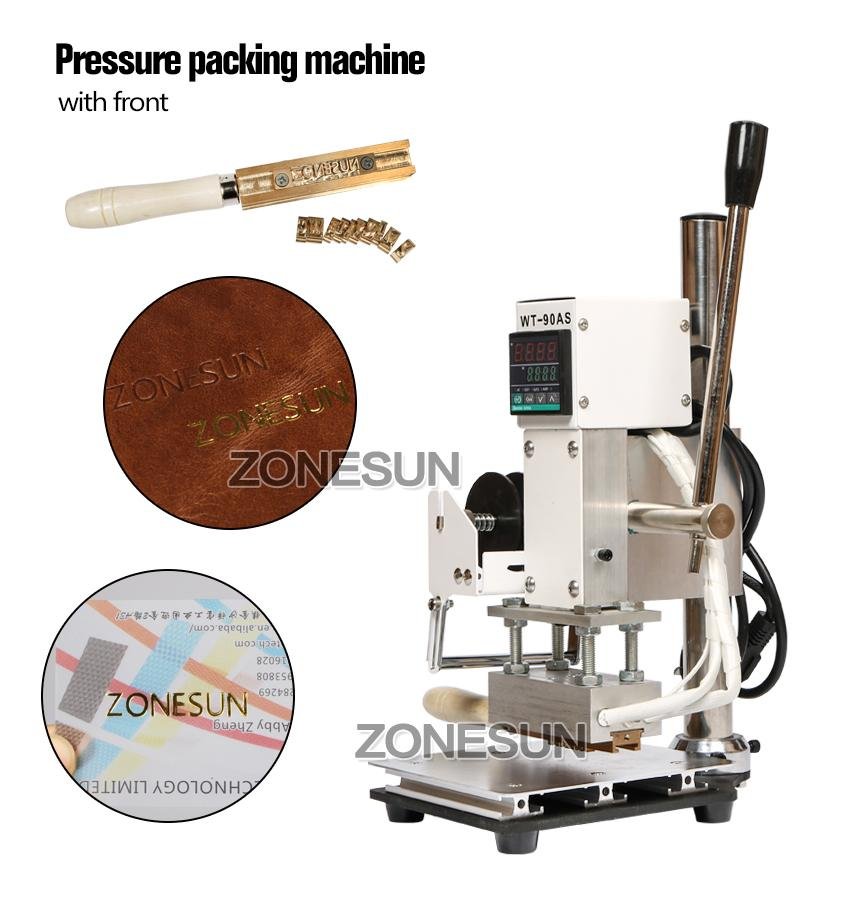 ZONESUN Hot Foil Stamping Machine Manual Bronzing Machine for PVC Card leather a