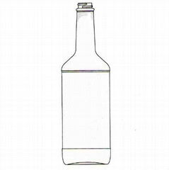 946ml 1 quart liquor spirit glass bottle flint