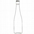  500ml distilled liquor spirit glass bottle flint