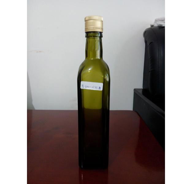  500ml square olive oil glass bottle dark green