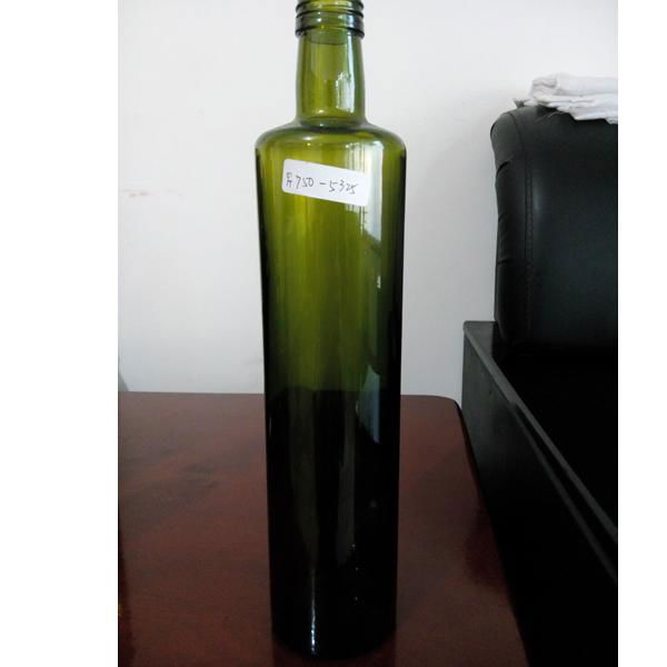 750ml circle olive oil glass bottle dark green