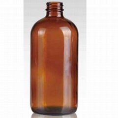 16oz amber boston round glass bottle BBQ