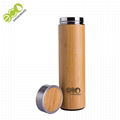 GB8060 500ML/17OZ Natural Stainless Steel bamboo Vacuum Insulated infuser flask  1