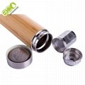 GB8060 500ML/17OZ Natural Stainless Steel bamboo Vacuum Insulated infuser flask  3