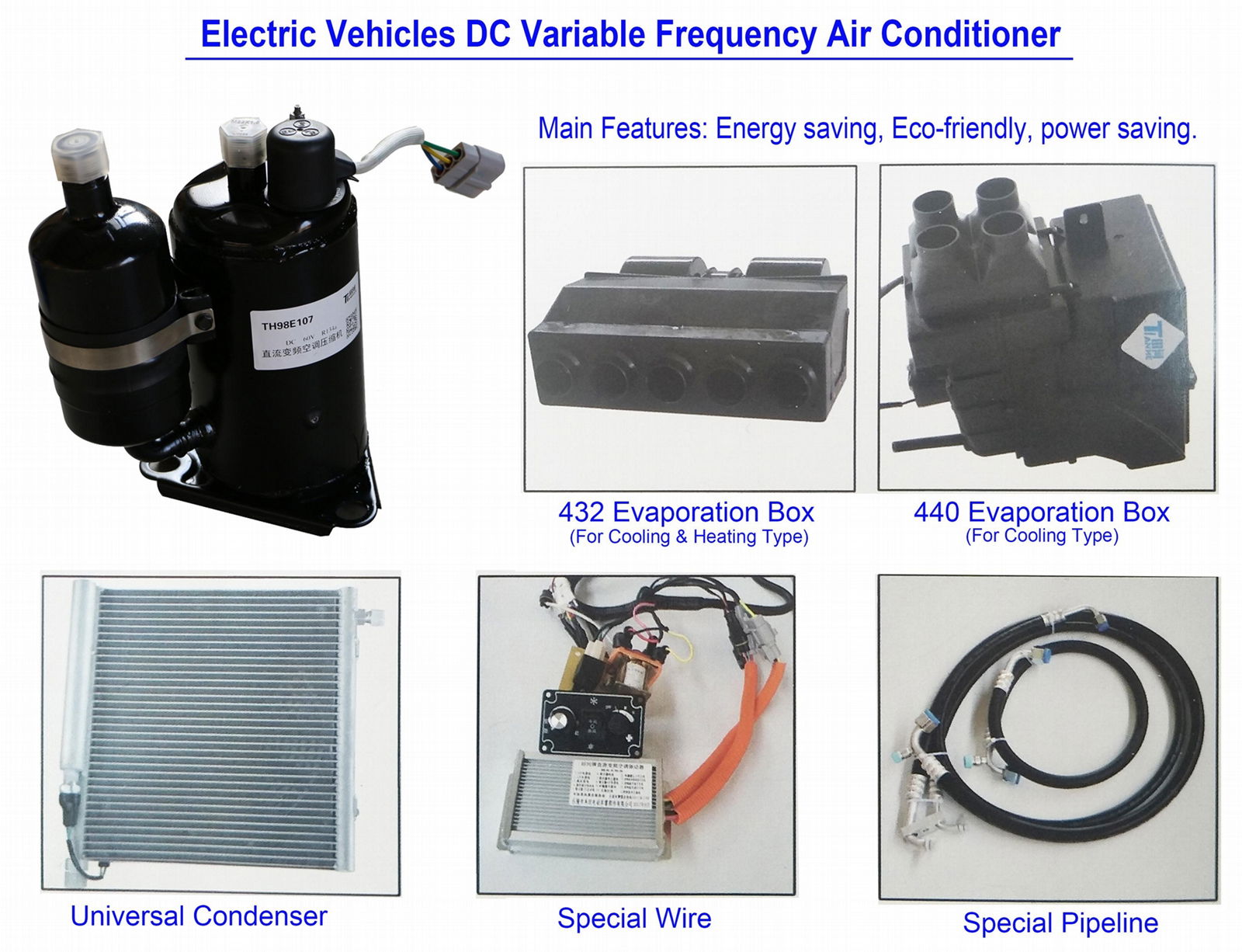 24V 48V 60V 72V eletric Vehicle DC Air Conditioning Air Conditioner