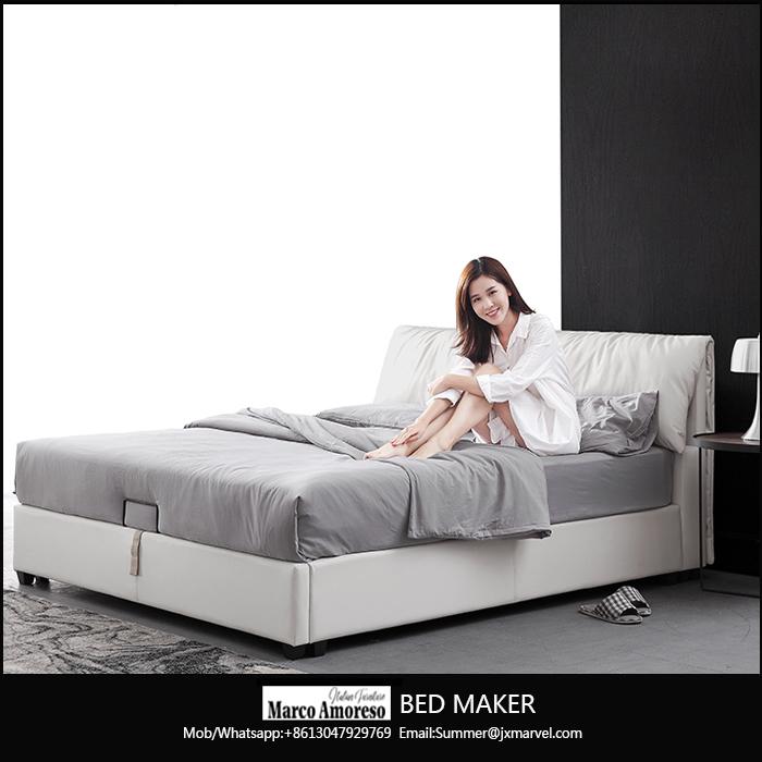 leather bed frame queen home furniture bedroom modern leather bed frame king bed 2