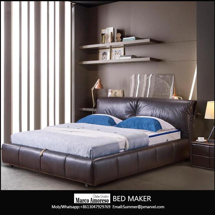 leather bed frame queen home furniture bedroom modern leather bed frame king bed 3