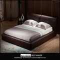 made in china wood frame structure italian leather bed frame modern beds 1