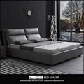 made in china wood frame structure italian leather bed frame modern beds 2