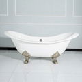 double silpper cast iron bathtub on lion paw feet 1