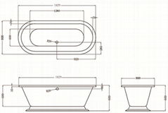 double ended cast iron bathtub on pedestal