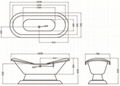 double silpper cast iron bathtub on