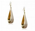 Exaggerated Big Size Gold Plated Alloy Drop Dull Polished Earrings