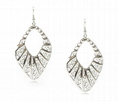 Wholesale Promotion Style Silver Metal Hollow Out Vintage Drop Earring