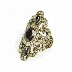 Wholesale Vintage Bohemian Ethnic Flowers Gem Stone Ring8#