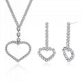 Fashion Romantic Heart Pendant Luxury Zircon Wedding Jewelry Set 1