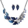 Fashion Vintage Colored Peacock Collar Necklace Set 1