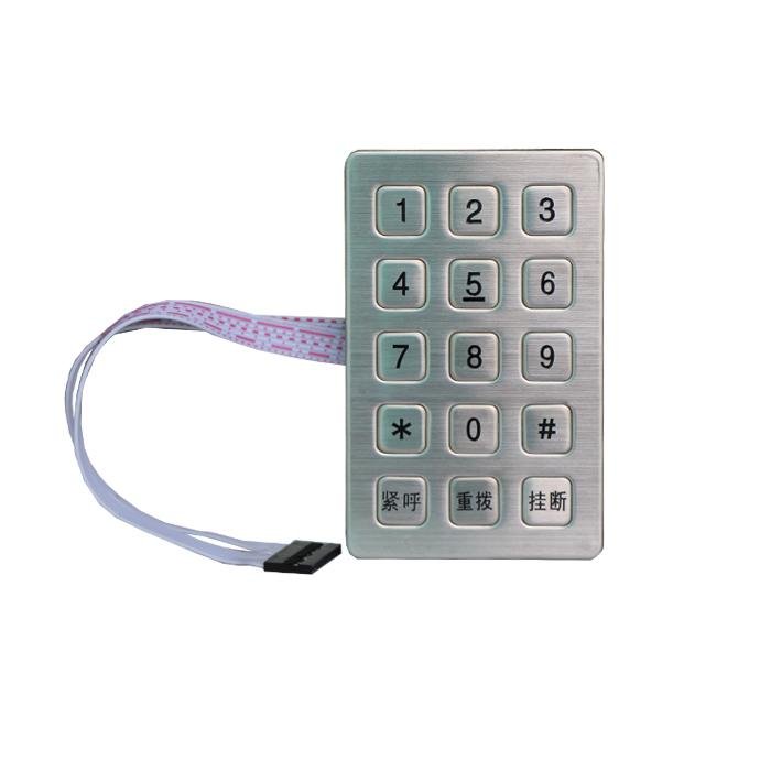 hot sale15 keys stainless steel waterproof numeric r   ed keypad