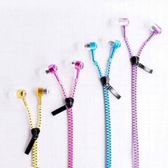 fashion style universal zipper earphone for all mobile phones