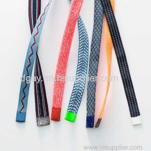 Flat braided drawcord with silicone tips for garments