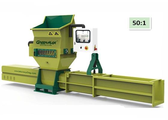 Efficient polystyrene recycling machine of GREENMAX APOLO C100 compactor 