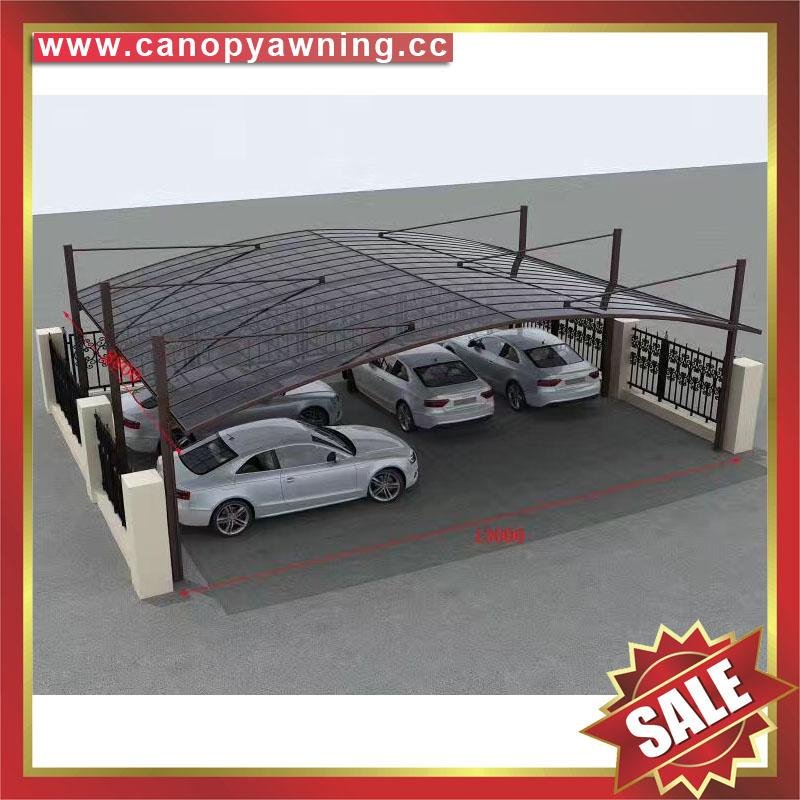 High quality durable Aluminum Carport polycarbonate outdoor Double car shelter 4