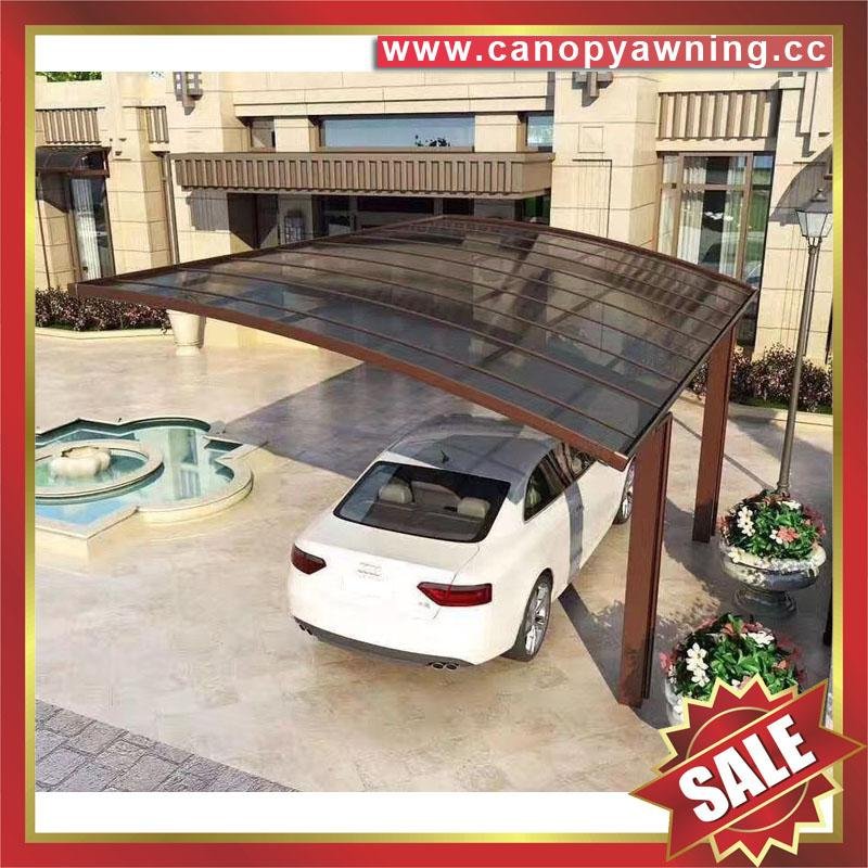 public rain sunshade aluminium alloy pc carport for house and villa 3