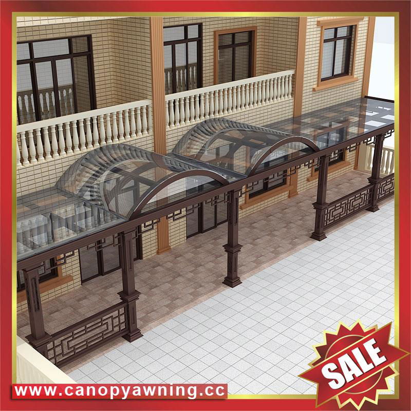 西式中式别墅门廊露台阳台铝合金铝制钢化玻璃雨棚蓬篷 3