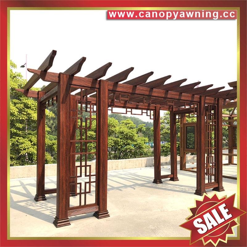 outdoor garden aluminium alu metal wood look gazebo pergola canopy kits