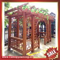  outdoor garden wood look  alu aluminum metal shelter gazebo pergola grape trellis for sale