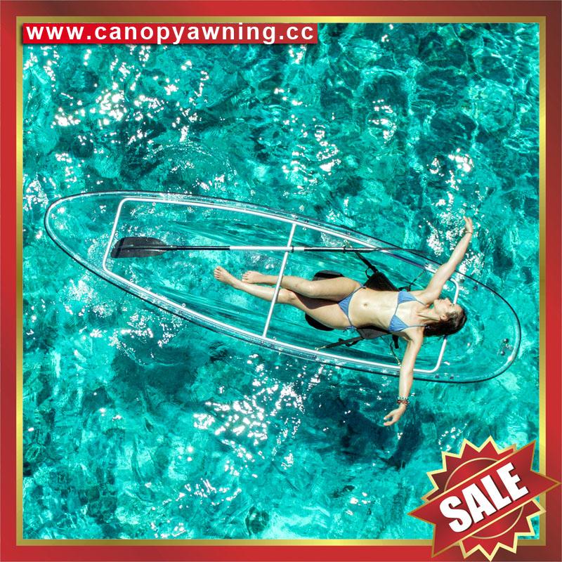 beautiful sailing fishing seeing through clear pc polycarbonate canoe kayak boat 5