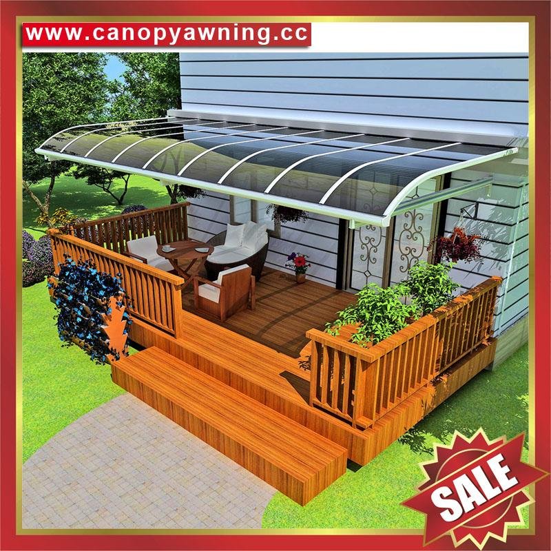 canopy awning rain sun shelter with aluminum frame polycarbonate sheet cover 3