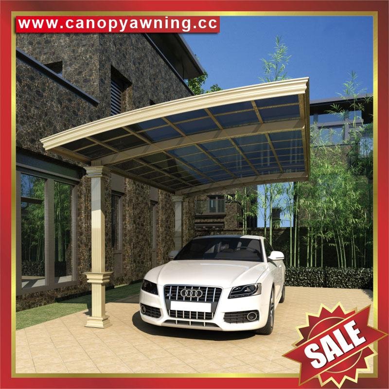 優質耐用別墅花園遮陽擋雨鋁合金鋁制金屬耐力板車棚 2