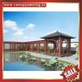 Prefabricated alu aluminum metal wood look gazebo pavilion gate canopy China 3