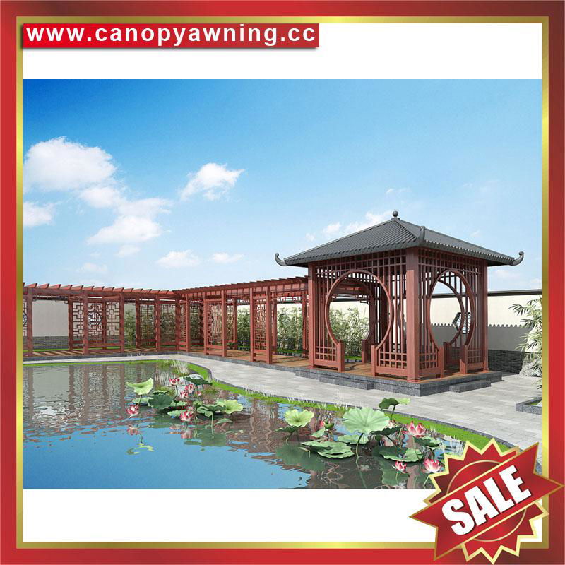 alu aluminum metal wood look garden outdoor gazebo pavilion shelter canopy cover China