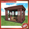 outdoor garden wood look alu aluminum gazebo pavilion pagoda gloriette for sale 2