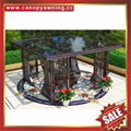 outdoor garden wood look alu aluminum gazebo pavilion pagoda gloriette for sale 3