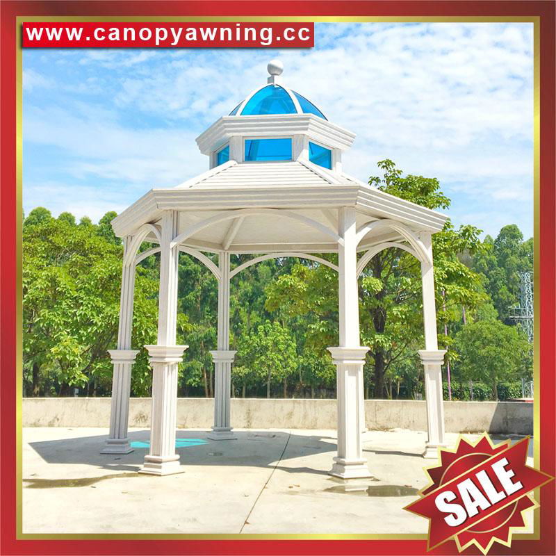 outdoor garden wood look metal aluminum gazebo pavilion canopy shelter awning 2