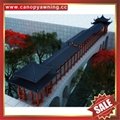 Chinese wood look garden aluminum alu gazebo pavilion pagoda gloriette shelter 4