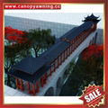 Prefabricated alu aluminum metal wood look gazebo pavilion gate canopy China 5