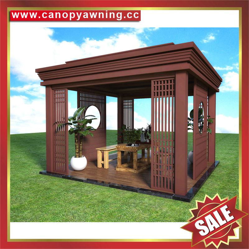 Prefabricated public archaistic aluminum alloy pavilion gazebo canopy awning 2