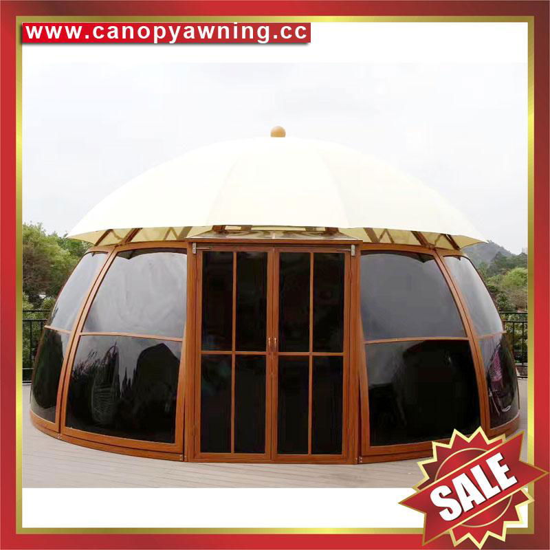 outdoor garden alu polycarbonate aluminum aluminium sunroom sun house dome cabin
